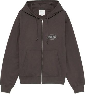 Gramicci zip-up hoodie - men - Cotton - M - Brown