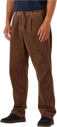 Anerkjendt Broeken, Heren, Bruin, XL, Katoen, Corduroy Plooibroek voor Heren