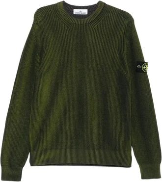 Stone Island Ribbed Crew-Neck Sweater - Mens - Cotton