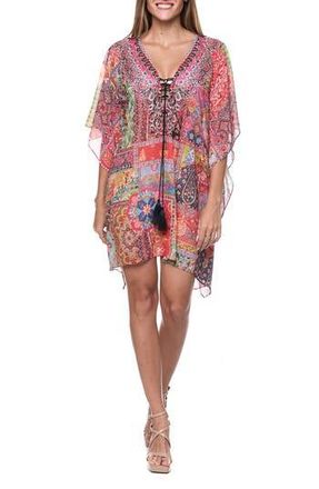 Ranee&rsquo;s Lace-Up Cover-Up Poncho in Pink at Nordstrom Rack