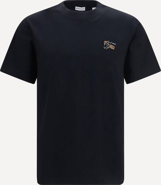 Burberry T-shirt in cotone con logo ricamato Man XL