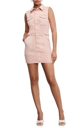 Good American Fit for Success Sleeveless Denim Minidress in Vintage Dried Petal at Nordstrom, Size X-Small