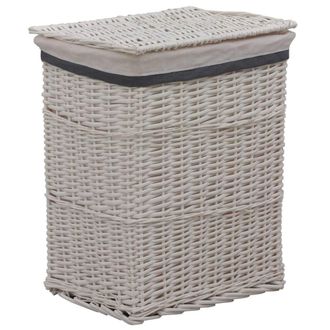 vidaXL Cesto De La Ropa Sucia De Sauce Blanco Vidaxl