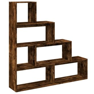 Berkfield Home Room Divider Bookcase 4-Tier Grey Sonoma 143.5x29x143.5 cm Wood in Brown