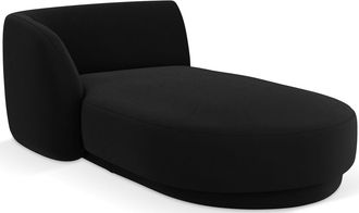 BLOOMINGLOFT Design Chaiselongue Miley mit Armlehne links - Samtbezug