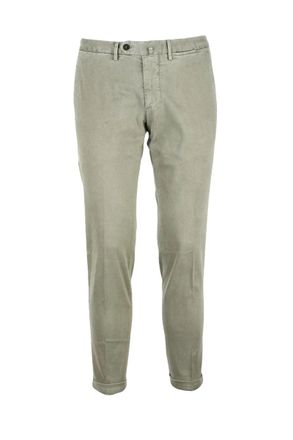 Santaniello Cotton Stretch Trousers - Sage Green
