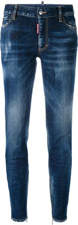 Dsquared2 Slim-Fit Medium Blue Splatter Denim Jeans