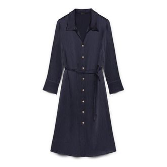 Fiorella Rubino Chemisier Jurk - Dames - Shirt Kleedjes - Blauw - 6XL - Polyester - Kleedjes