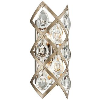 Hudson Valley Lighting Tiara 2 Light Wall Sconce Vienna Bronze, Crystal