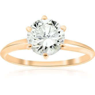 Pompeii3 14k Yellow Gold 1 1/2ct Round Solitaire Diamond Engagement Ring Lab Grown Size Selectable