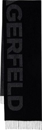 Karl Lagerfeld Wool Scarf - Heren - Wintersjaals - Zwart - ONE Size - Wol - Accessoires