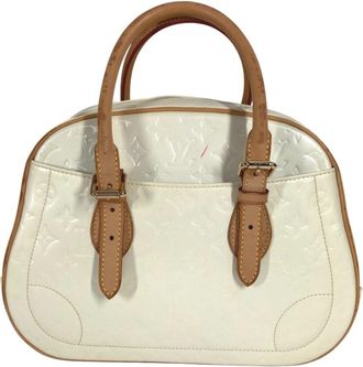 Louis Vuitton Pearl White Monogram Vernis Handbag Shoulder Bag Tote Bag (Pre-Owned)
