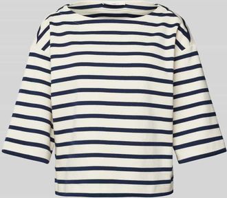 Lanius Lanius T-Shirt mit U-Boot-Ausschnitt in Offwhite, Gr&ouml;&szlig;e 36