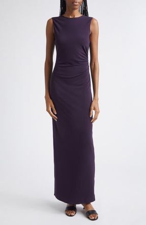 Emporio Armani Fitted Jersey Maxi Dress in Blackberry at Nordstrom, Size 52