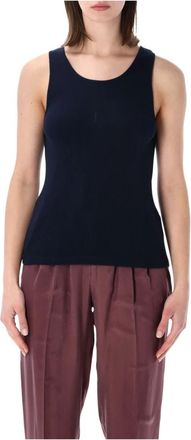 Saint Laurent Tops, Dames, Blauw, M, Sleeveless Tops