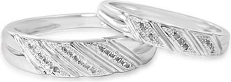 Pompeii3 1/4ct His & Hers Diamond Ring Set 10K White Gold