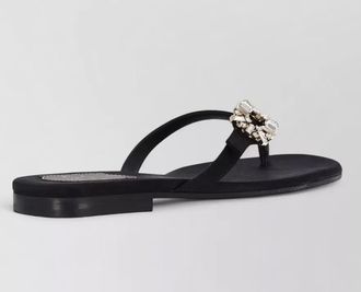 Roger Vivier silk toe-post mules