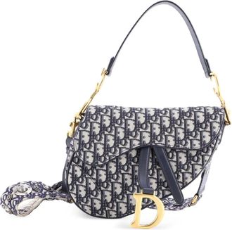 Dior Saddle Handbag with Strap Oblique Canvas Medium shoulder bag - Blauw