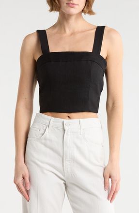 Alice & Olivia Natalia Lace-Up Crop Top in Black at Nordstrom Rack, Size 14