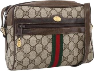 Gucci Pre-owned Cross Body Bags, female, Beige, Size: ONE SIZE Pre-owned Vintage GG Canvas Shoulder Bag