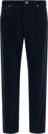 Brunello Cucinelli Blue Straight Flat Front Pants