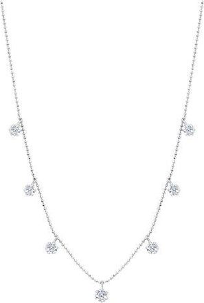 Graziela Medium Floating Diamond Necklace in White in White Gold at Nordstrom