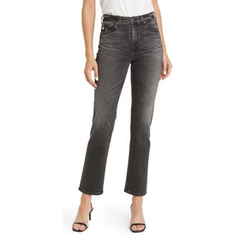 AG - Adriano Goldschmied Saige High Waist Straight Leg Jeans in 10 Years Boundary at Nordstrom Rack, Size 27