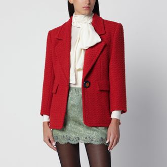 Saint Laurent Giacca monopetto roux in tweed