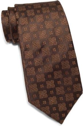 Duchamp Medallion Jacquard Silk Tie in Brown at Nordstrom Rack
