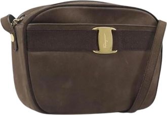 Ferragamo Pre-owned Shoulder Bag - Dames - Vintage Schoudertas - Bruin - ONE Size - Su&egrave;de - Vintage