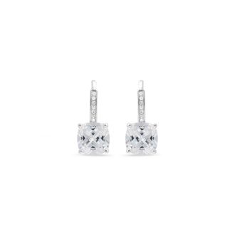 Luxenter oorbellen, 925 sterling zilveren mathzi en gerhodineerde glanzende zirkonia afwerking