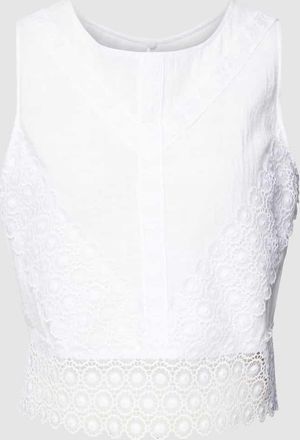 Apricot Blusenshirt mit Spitzenbesatz in Offwhite, Gr&ouml;&szlig;e S