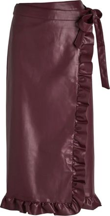 Never Fully Dressed Rok met ruche afwerking en gestrikte zijkant - Rood