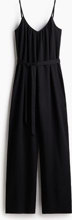 H&M Jumpsuit mit Bindegürtel - Schwarz