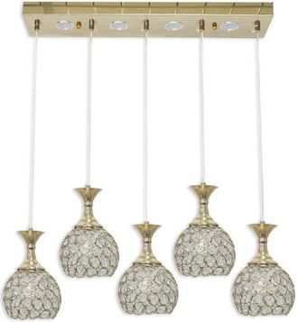 Trade Shop Trade Shop Traesio - Trade Shop - Lampadario Da Soffitto A Sospensione Plafoniera Sfere Cristalli Attacco G9 B26 - Oro