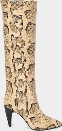 Isabel Marant Jany 90MM Snakeskin-Embossed Leather Boots