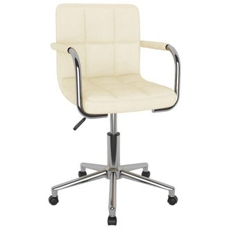 vidaXL Vidaxl - Silla De Comedor Giratoria Tela Color Crema