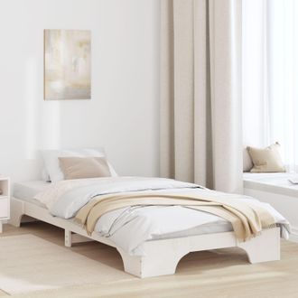 Berkfield Home Bed Frame White Solid Pine wood 80 x 200 cm Lightweight
