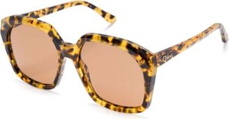 Chlo&eacute; Bruine Kristallen Zonnebril - Dames - Zonnebrillen - Veelkleurig - ONE Size - Nylon - Accessoires