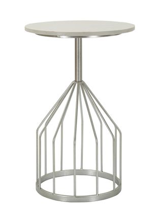 Mauro Ferretti Mesa auxiliar de metal plateado cm &oslash; 37,5x58
