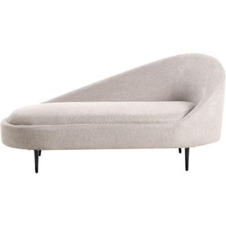 Beliani Chaise longue destra in tessuto Tappezzata con gambe in metallo Design moderno Tortora Valreas