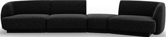 BLOOMINGLOFT 6-Sitzer Design Sofa Miley Ii mit abgerundeter Form rechts - Chenille