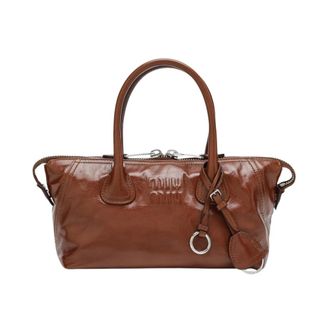 Miu Miu Vitello Shine Borsa a Mano - Bags - Mujer - Marr&oacute;n - ONE SIZE