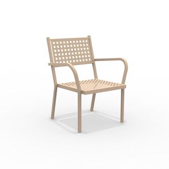 MondoViro Sill&oacute;n de jard&iacute;n bajo de metal blanco 65x63 cm 77h