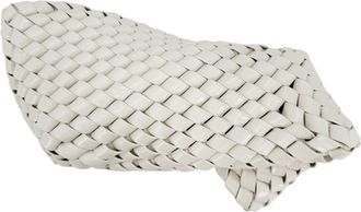 Bottega Veneta White Leather Clutch Bag Pouch (Pre-Owned)