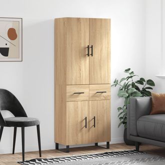 vidaXL Vidaxl - Aparador Alto Madera Contrachapada Color Roble 69,5x34x180 Cm