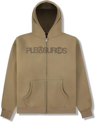 Pleasures Zine Zip Hoodie in Mud at Nordstrom, Size Xx-Large