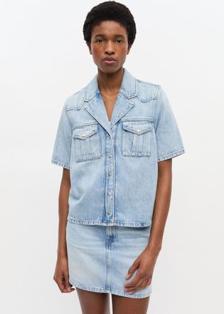 Ganni Blue Light Denim Shirt - Size 10/12 Organic Cotton
