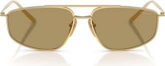 Prada 58mm Pillow Sunglasses in Gold /Green Olive at Nordstrom