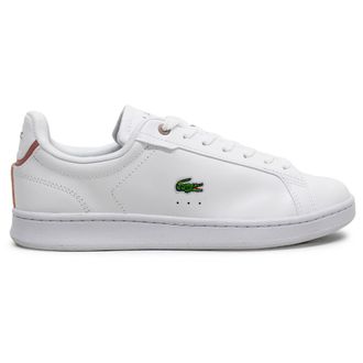 Lacoste Carnaby Pro BL Leather Synthetic Womens Comfort Trainers - White Light Pink - Size:UK 6.5